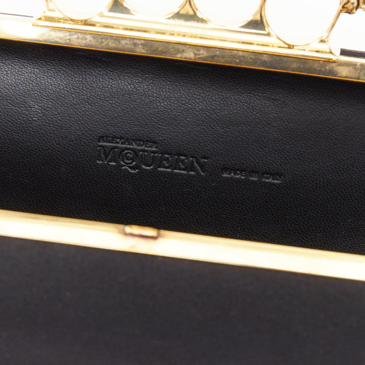 ALEXANDER MCQUEEN 2013 Stained Glass Crystal Crown Knuckle Box satin clutch