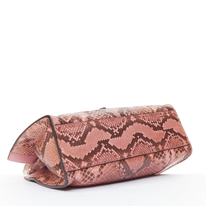 GUCCI 2014 Vintage Jackie Soft pink python leather silver piston crossbody bag