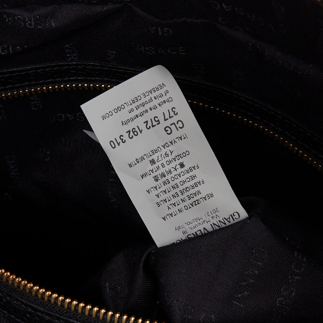 VERSACE Medusa Palazzo black calfskin gold emblem laptop briefcase bag