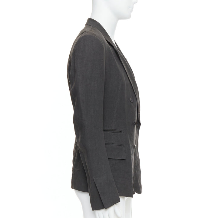 Male mannequin wearing Haider Ackermann Grey Linen Men Blazers in Size  S | Available at JHROP