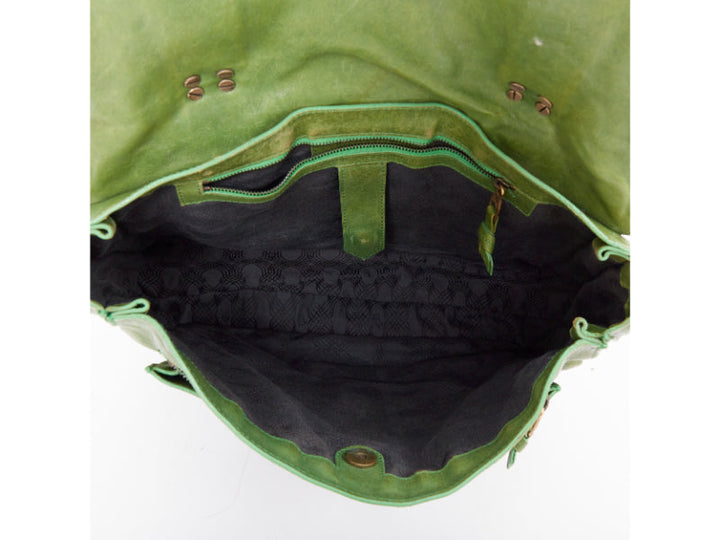 PROENZA SCHOULER PS1 moss green leather gold hardware satchel crossbody bag