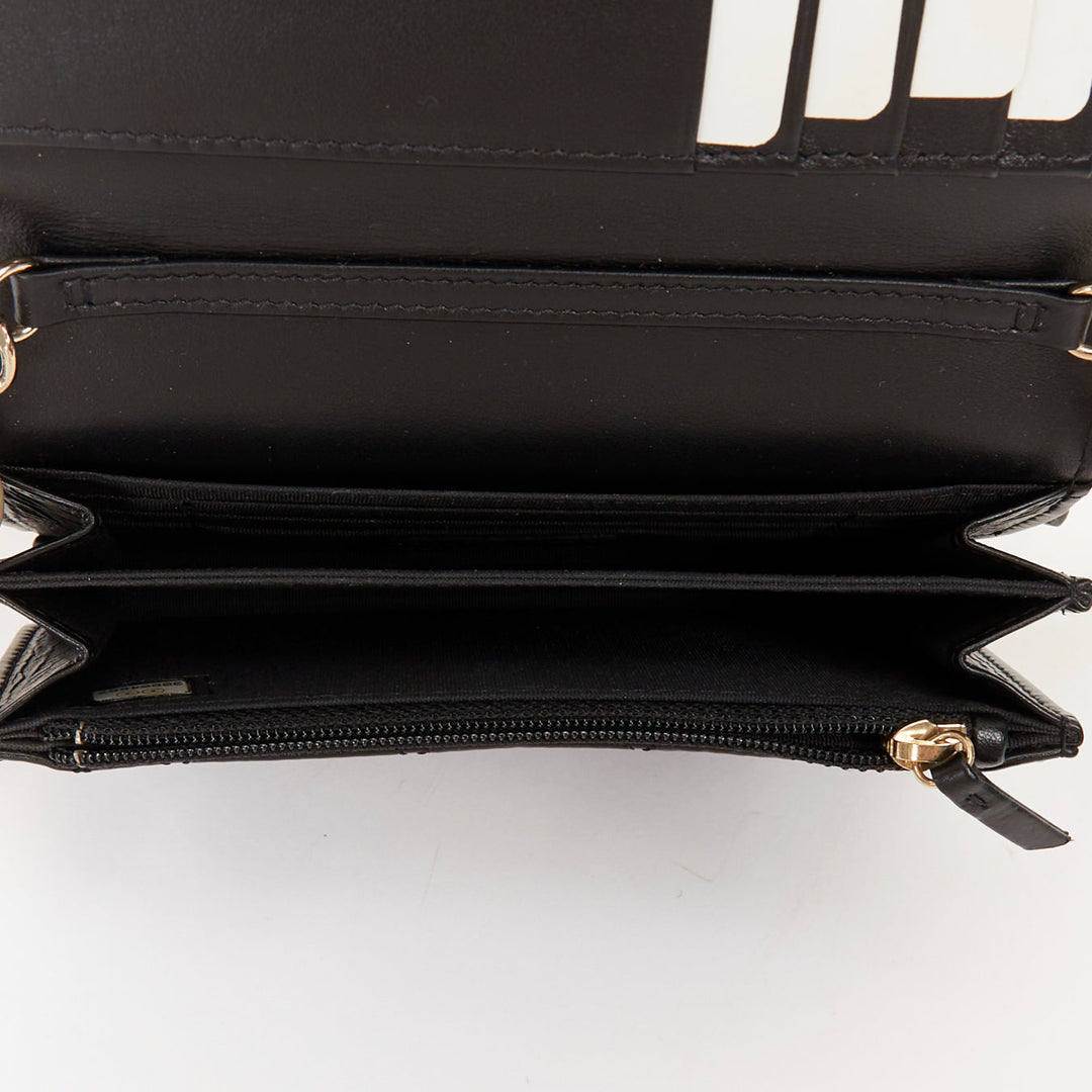 CHANEL 2020 Maxi Pearls black quilted lambskin gold hardware wallet on chain bag