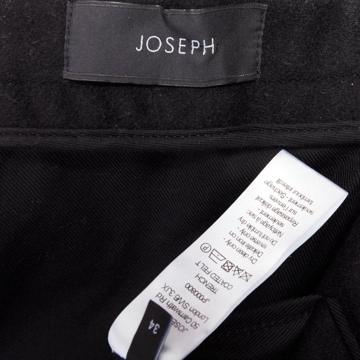 JOSEPH burgundy coated wool felt double breasted trench coat FR34 XS