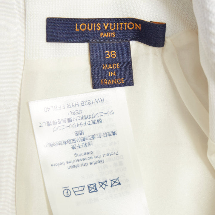 LOUIS VUITTON 2017 Runway scuba cape tricolor nylon ruffle collared top FR38 M