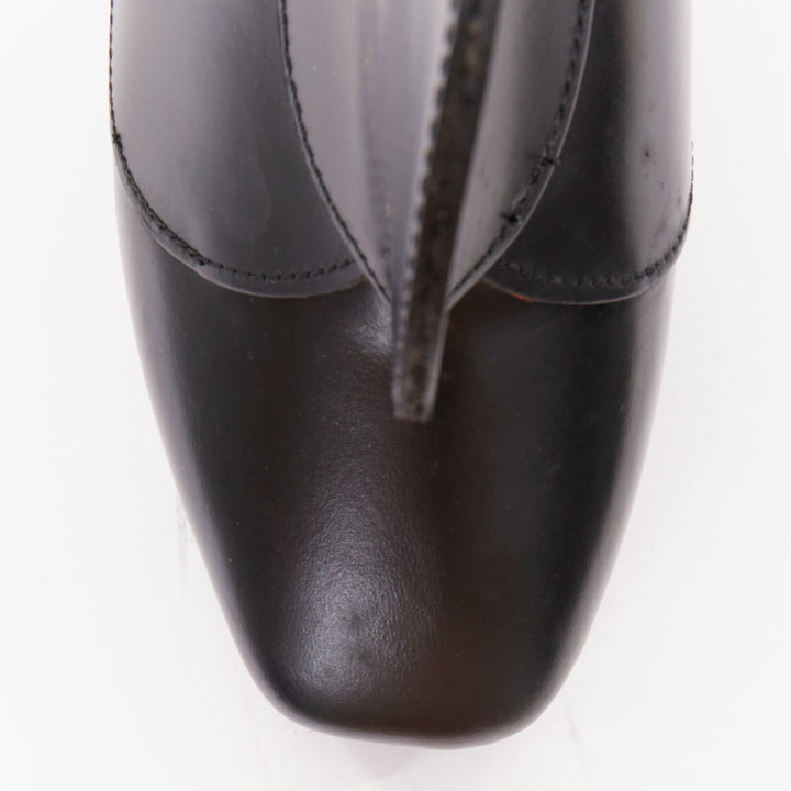 JUNYA WATANABE black leather circle embellished platorm brogue shoes XS