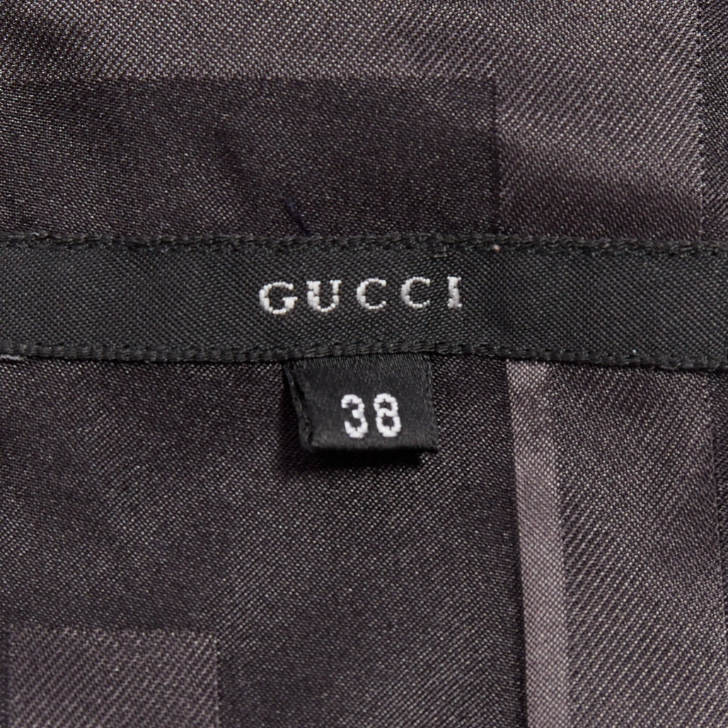 GUCCI SS1998 Tom Ford Vintage black grey geometric Square jacquard shirt IT38 XS