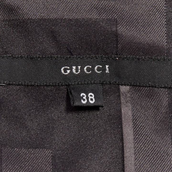 GUCCI SS1998 Tom Ford Vintage black grey geometric Square jacquard shirt IT38 XS