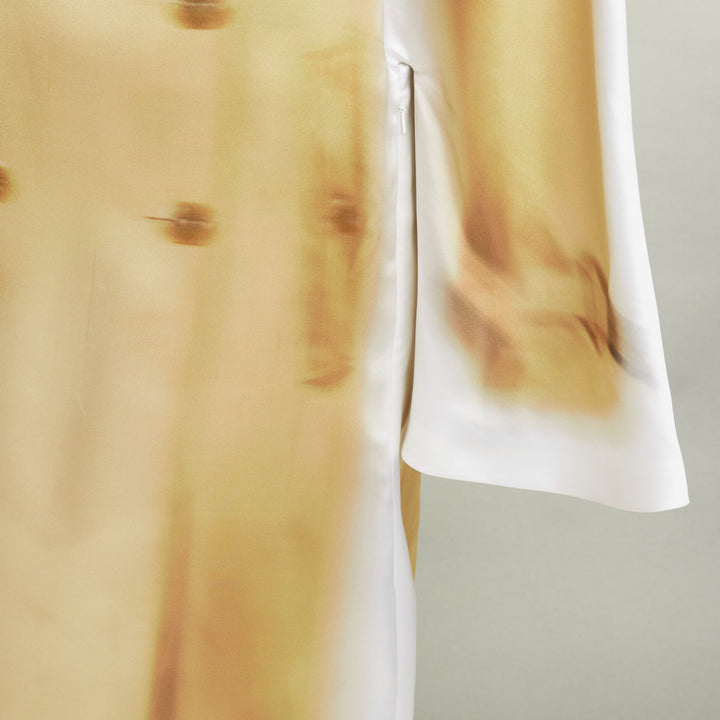 rare LOEWE JW ANDERSON 2023 Runway Trompe Loeil Blurry Trench Coat print dress