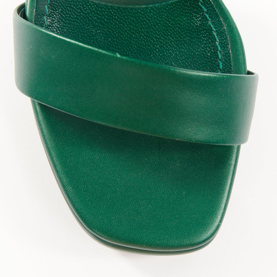 YVES SAINT LAURENT 2011 Tribute green smooth leather ankle strap sandal EU37 US7
