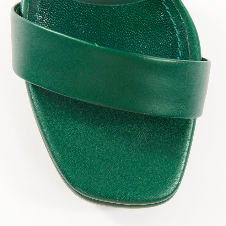 YVES SAINT LAURENT 2011 Tribute green smooth leather ankle strap sandal EU37 US7