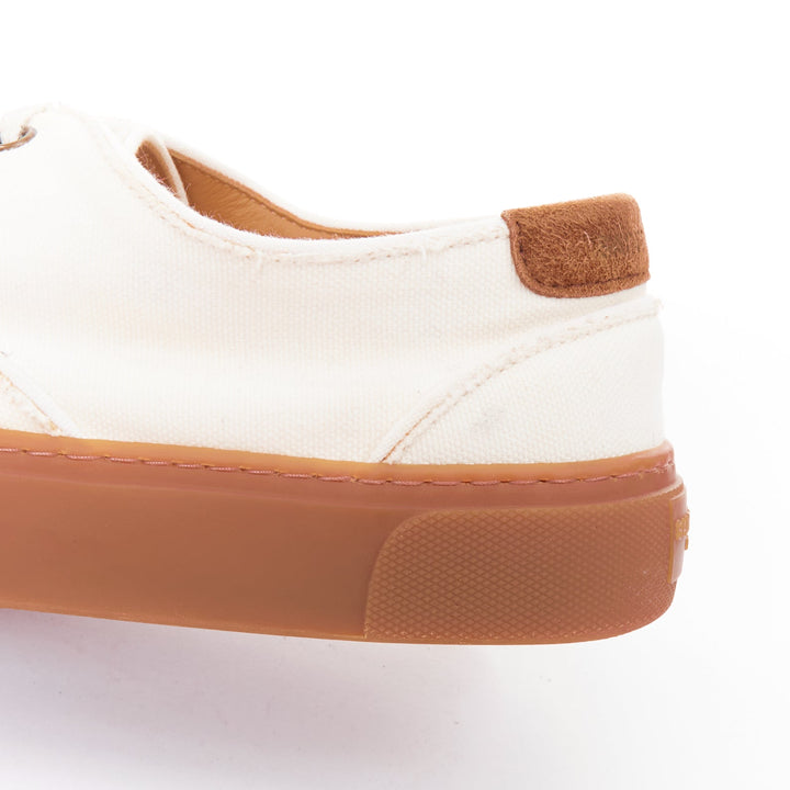 SAINT LAURENT Venice cream gum lace up low skate sneakers EU40