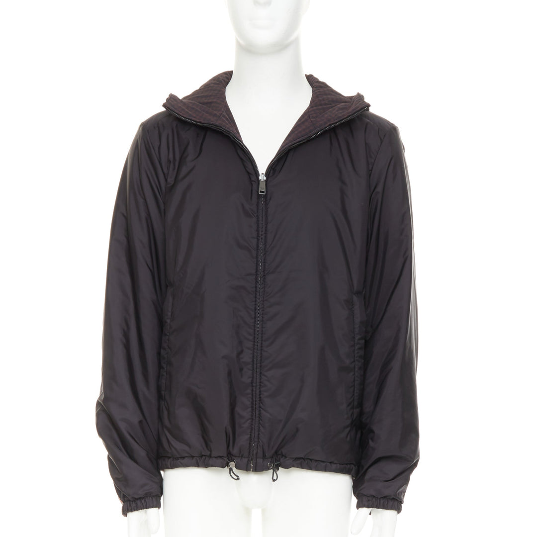 PRADA Linea Rossa 2014 Reversible black burgundy gingham windbreaker IT52 XL