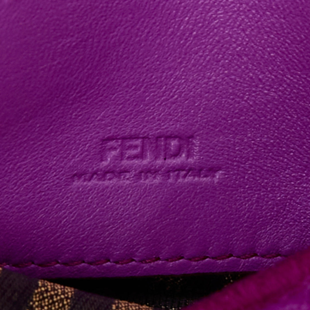 FENDI 2021 Nano Baguette purple shearling FF buckle gold hardware charm bag