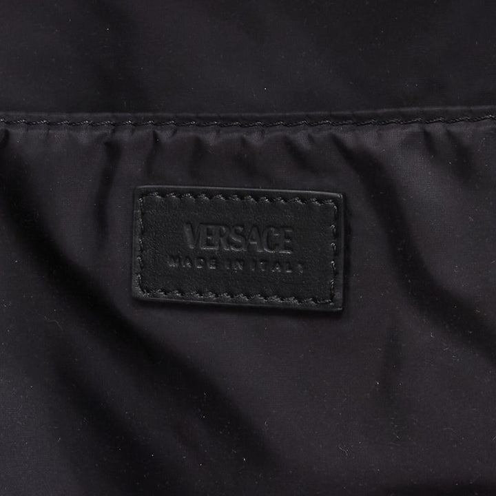 VERSACE Gianni Signature black gold Barocco Virtus Medusa nylon backpack bag
