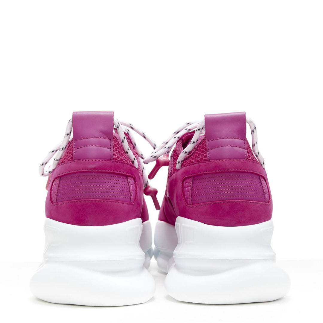 VERSACE Chain Reaction Blowzy all pink suede low top chunky sneaker EU42