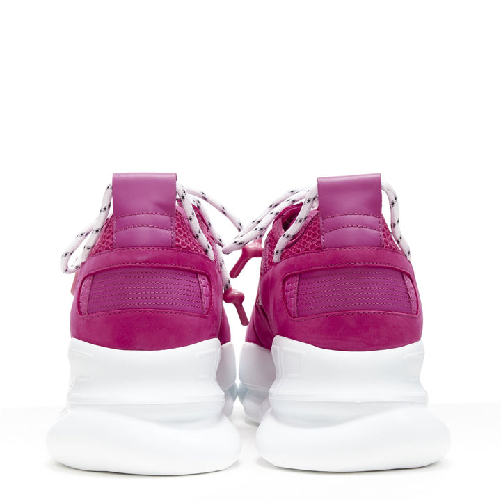VERSACE Chain Reaction Blowzy all pink suede low top chunky sneaker EU42