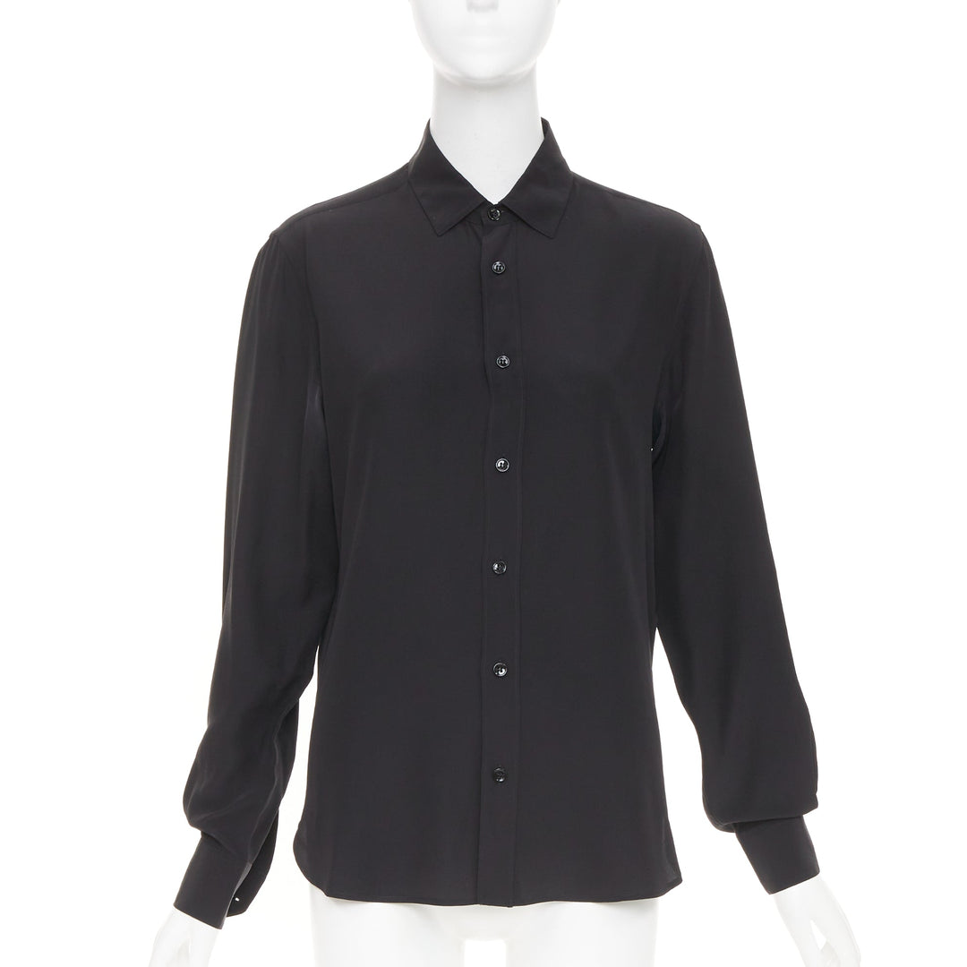 SAINT LAURENT 2015 fluid silk pointed collar button down classic shirt EU 37 XS