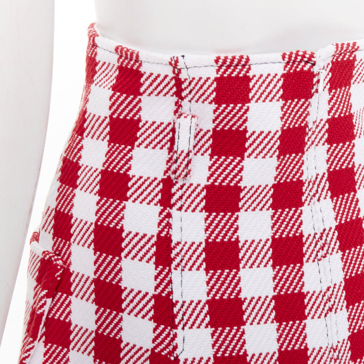 PHILOSOPHY Lorenzo Serafini red white check cotton blend high shorts IT38 XS