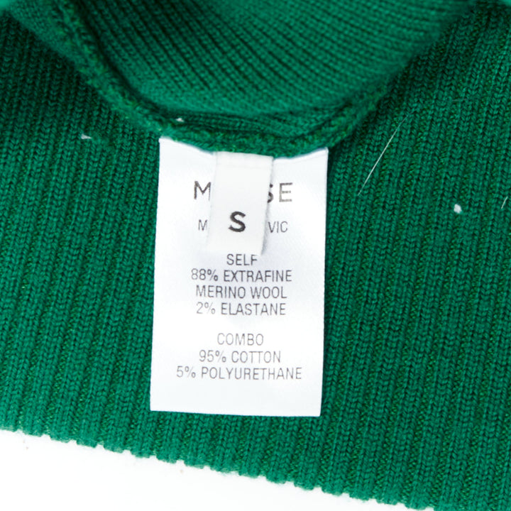 MONSE 2021 Runway green white logo polo  hood sweater mini skirt