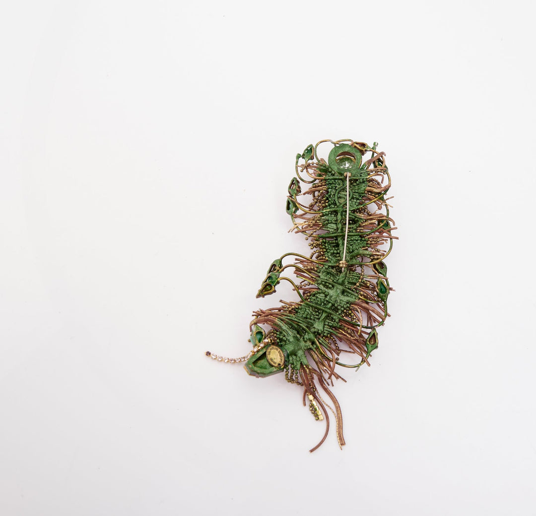 rare ON AURA TOUT VU 2013 Cosmic Beetle crystal fringe bug insect brooch