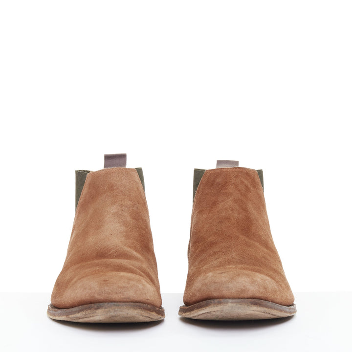 CROCKETT & JONES Chelsea tan brown repello suede ankle boots UK6.5 EU40.5