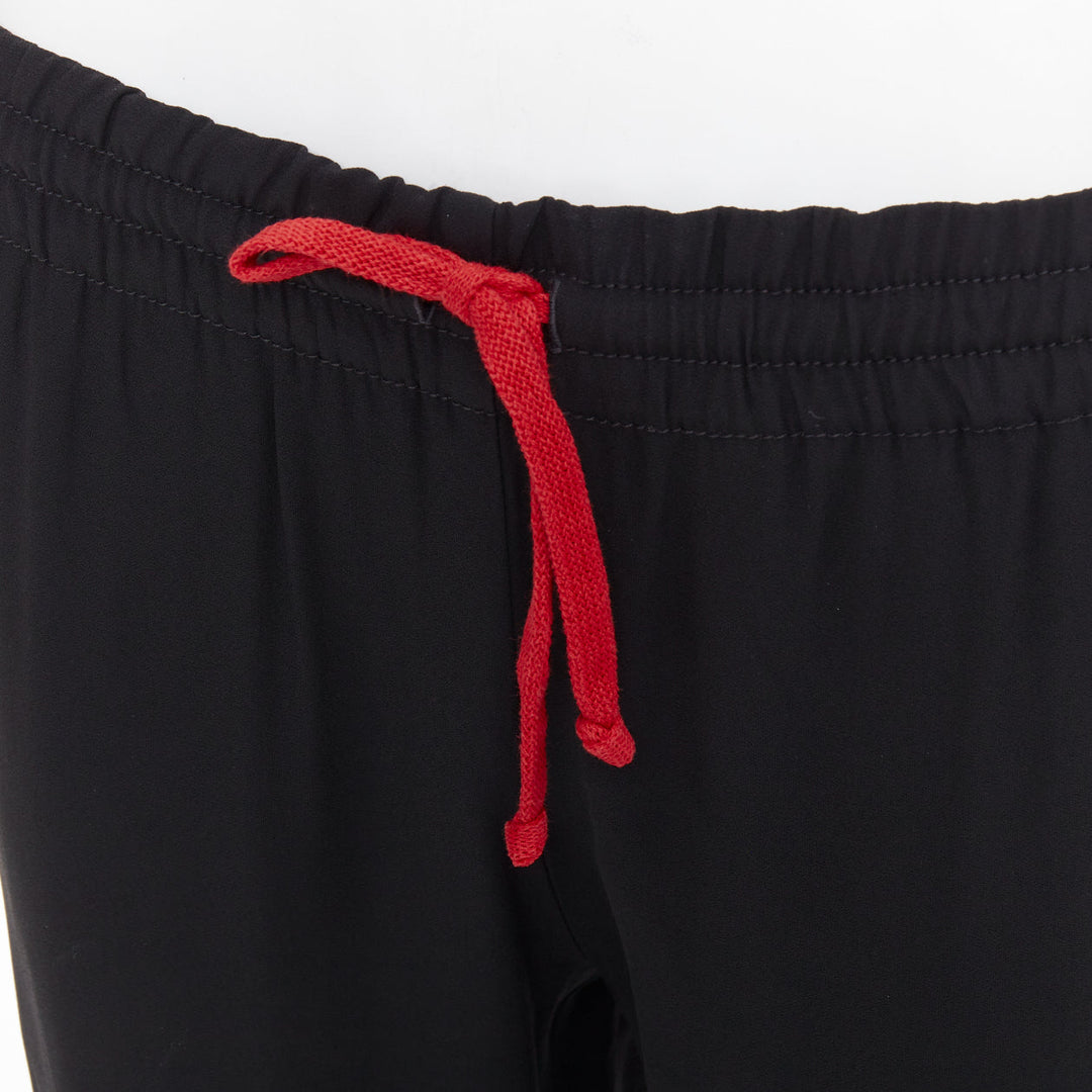 OLD CELINE Phoebe Philo black red drawstring nude facing cropped trousers FR36 S