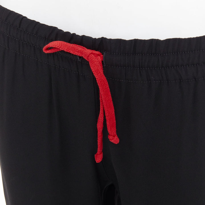 OLD CELINE Phoebe Philo black red drawstring nude facing cropped trousers FR36 S