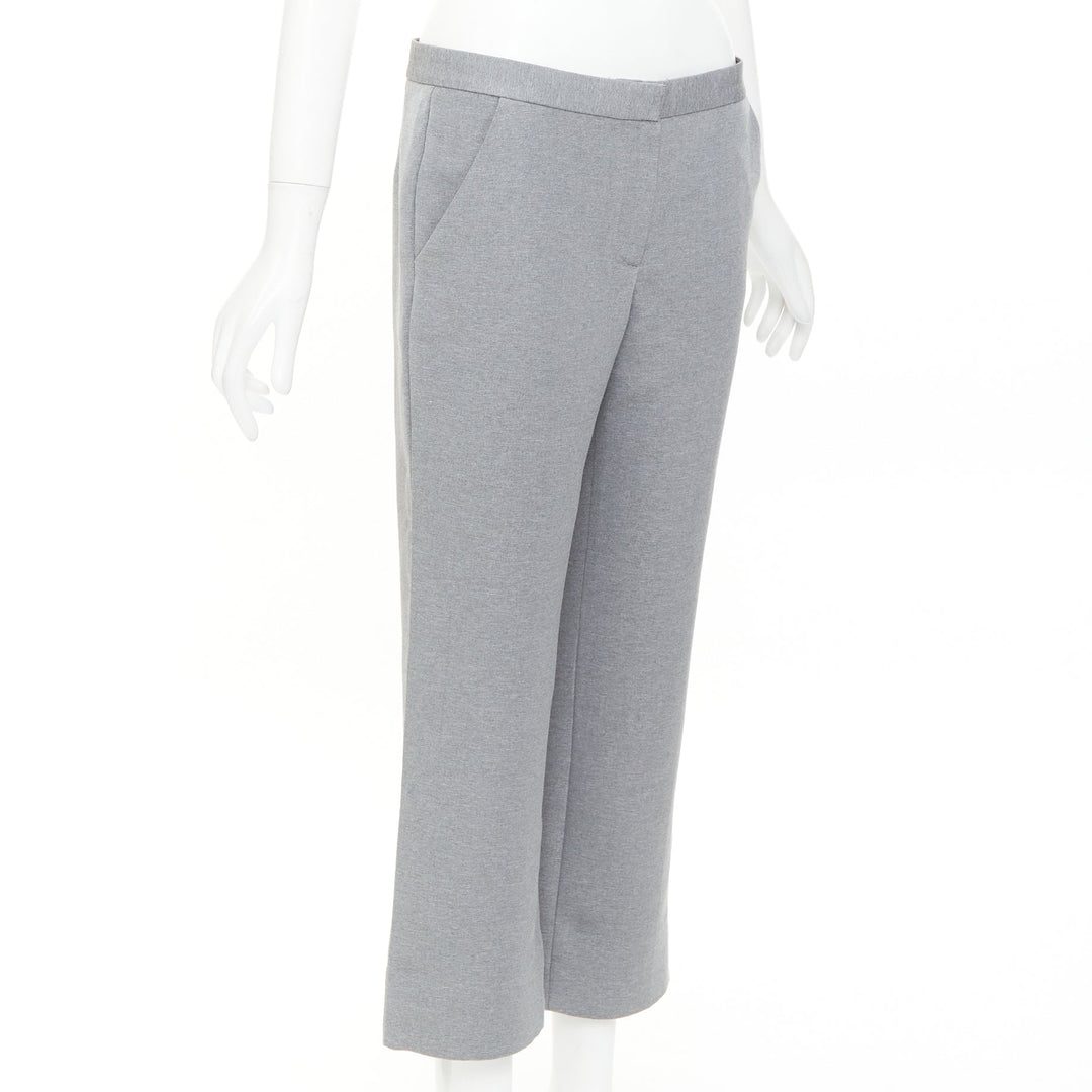 THE ROW grey polyamide silk low waist darted cropped harem pants US4 XXS