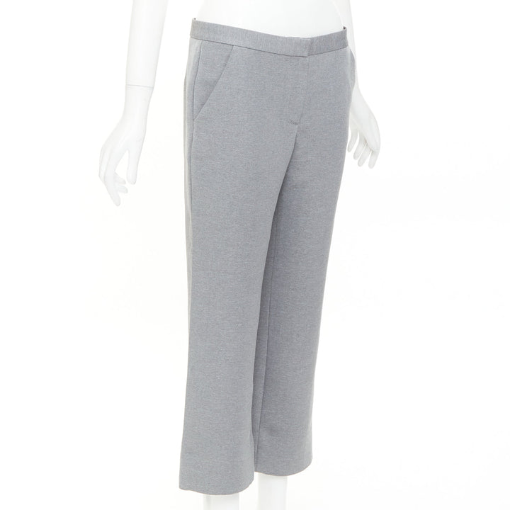 THE ROW grey polyamide silk low waist darted cropped harem pants US4 XXS