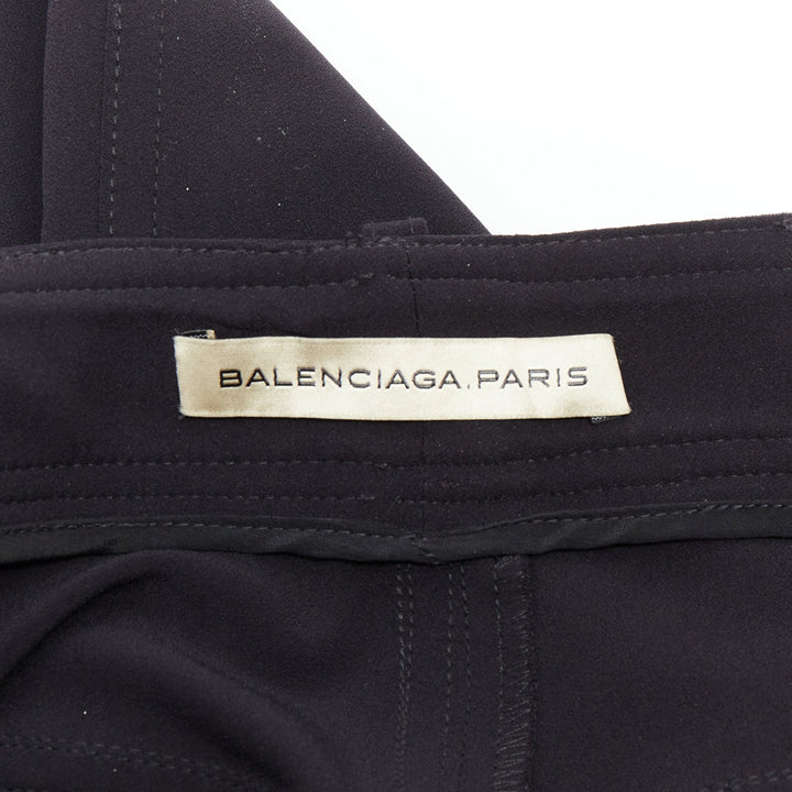 BALENCIAGA Wang black square pockets straight mid trousers FR38 M