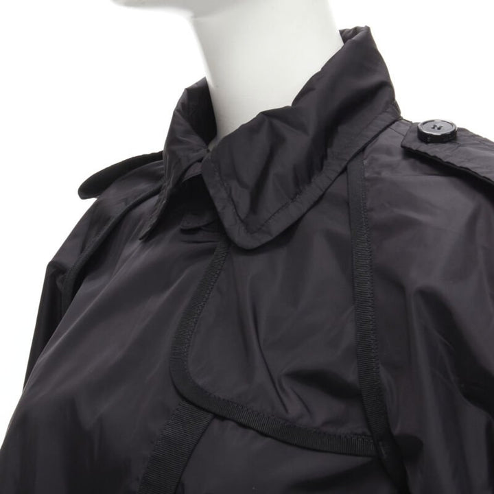 MONCLER Yukiko Giubbotto black snap buttons collared windbreaker poncho Sz.0 XS