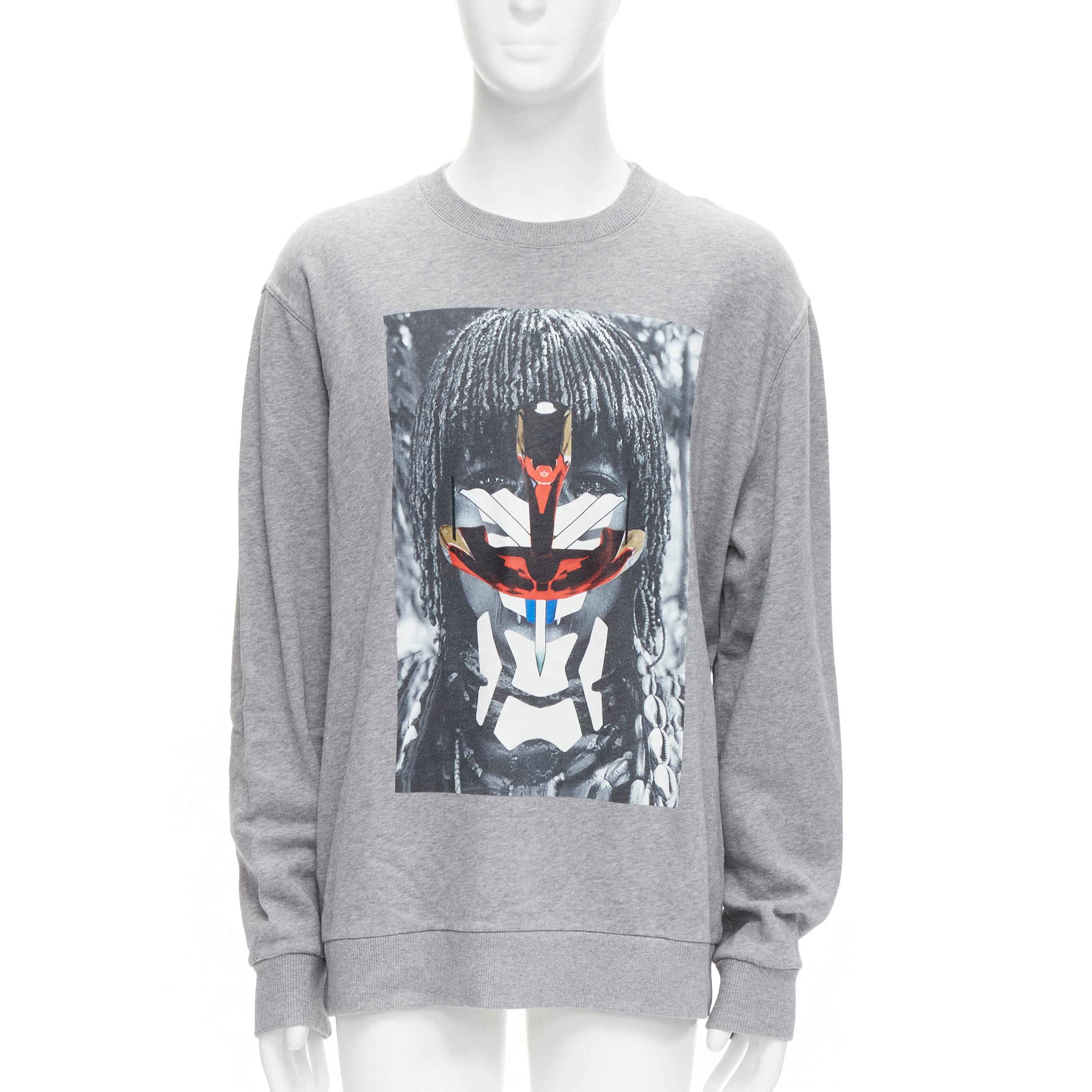 GIVENCHY サイケ総柄VネックT tisci期JPG系 10SS Givenchy by Riccardo Tisci - Grey Women Casual Top | JHROP