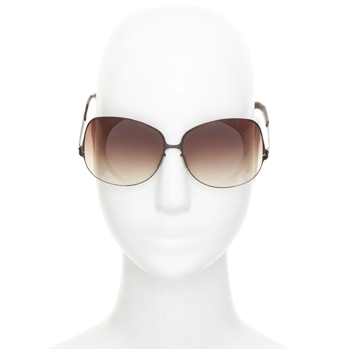 IC BERLIN Tres Chic Mercredi brown gradient lens butterfly metal sunglasses