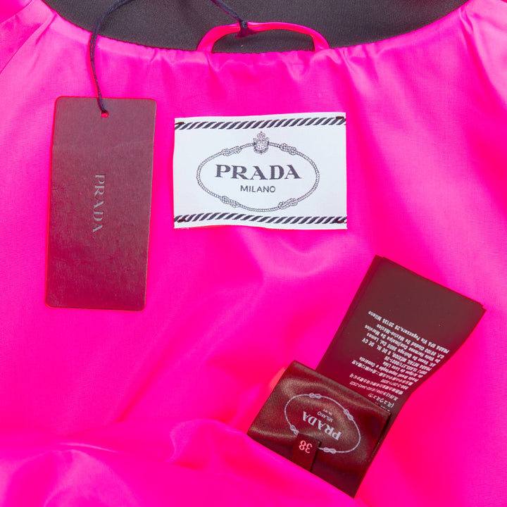 rare PRADA 2018 Runway Look48 neon pink red zip vest dress IT38 XS Celine Dion