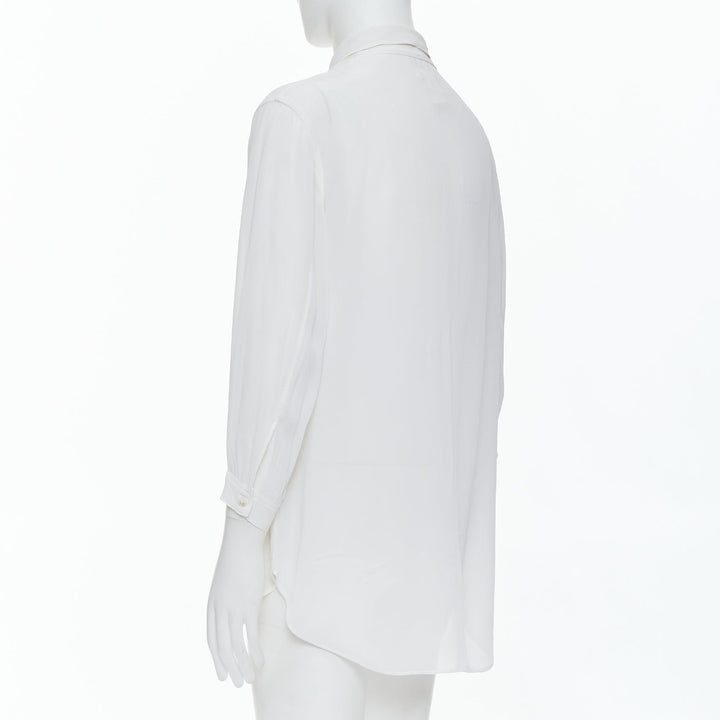 Male mannequin wearing Yohji Yamamoto Y's White Rayon Men Shirt in Size  M | Available at JHROP