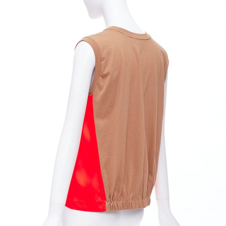 MARNI red brown cotton blend colorblocked tank top IT38 XS