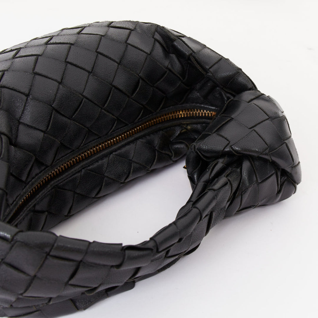 BOTTEGA VENETA 2020 Mini Jodie black Intrecciato nappa leather hobo handbag bag