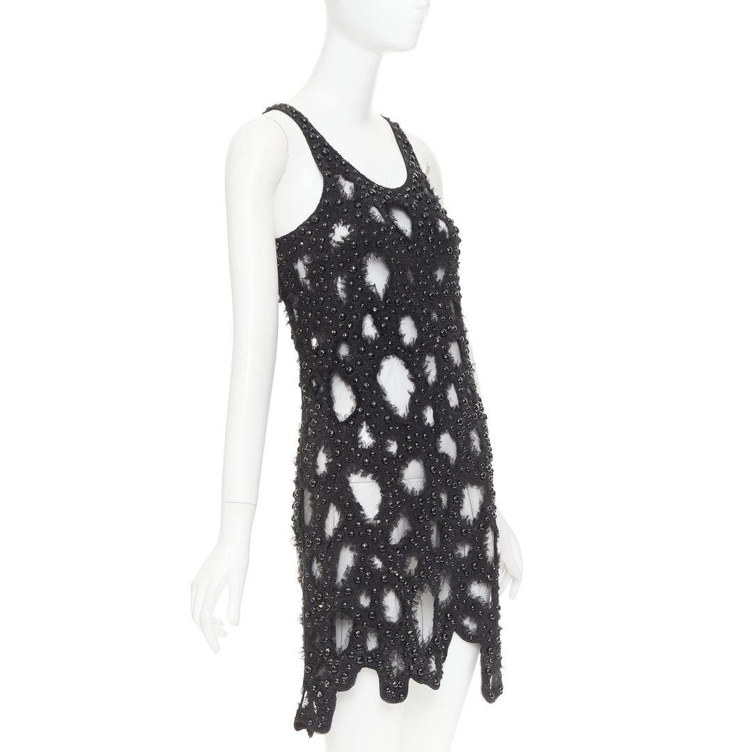LOUIS VUITTON 2024 Runway beaded sequin tulle distressed cutout dress Zendaya