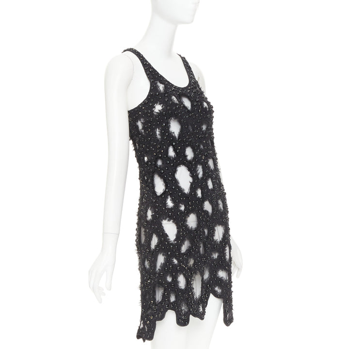 LOUIS VUITTON 2024 Runway beaded sequin tulle distressed cutout dress Zendaya