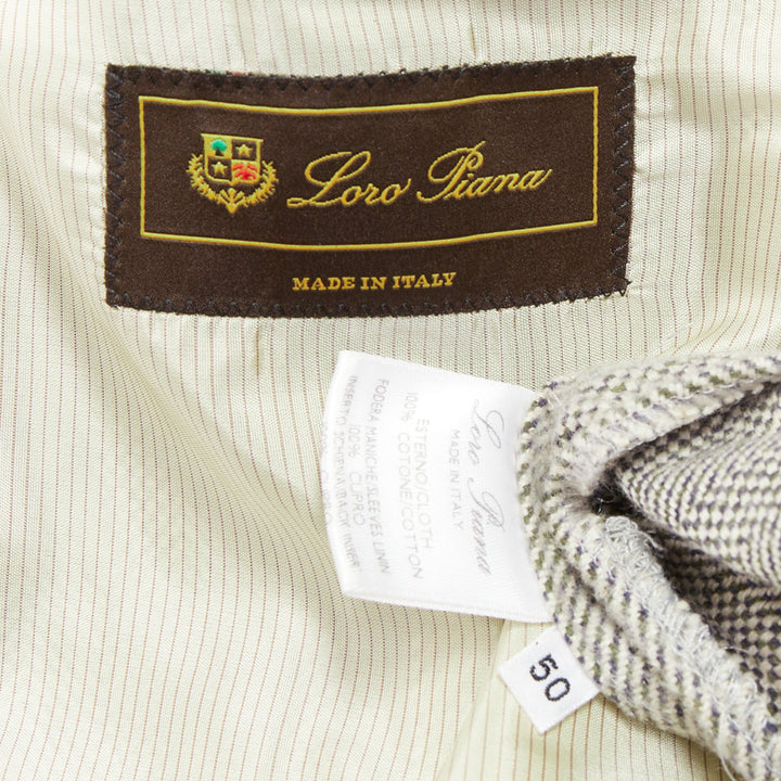 LORO PIANA grey cotton patch pocket 3-button single breasted blazer EU50 L