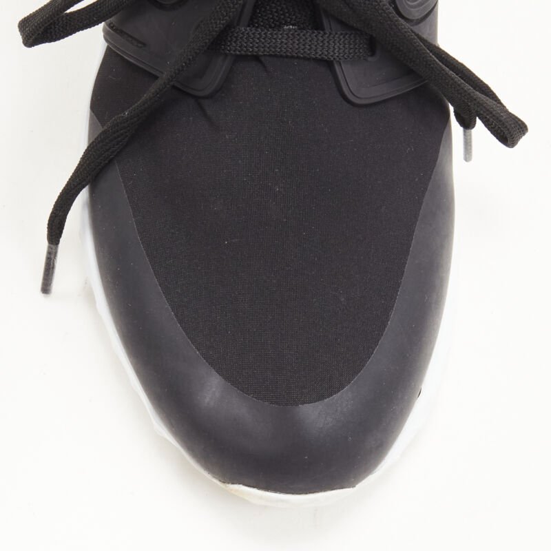 MONCLER black neoprene plastic caged metallic leather heel sports sneaker EU37