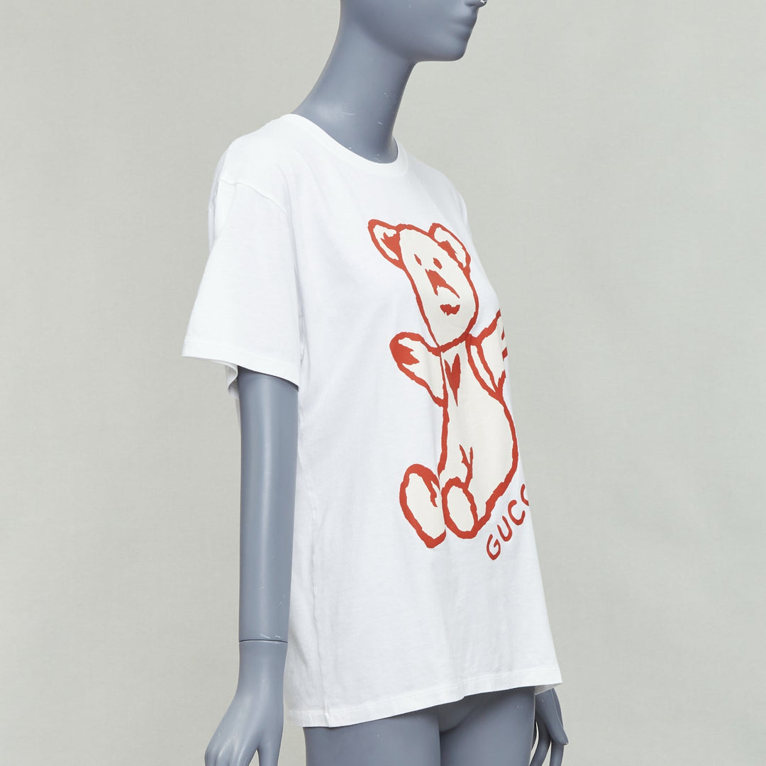 GUCCI GARDEN red cartoon bear heart cotton tshirt XXS