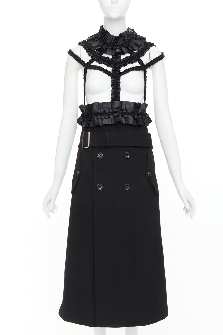 rare COMME DES GARCONS 2008 Runway Bad Taste caged deconstructed trench dress M