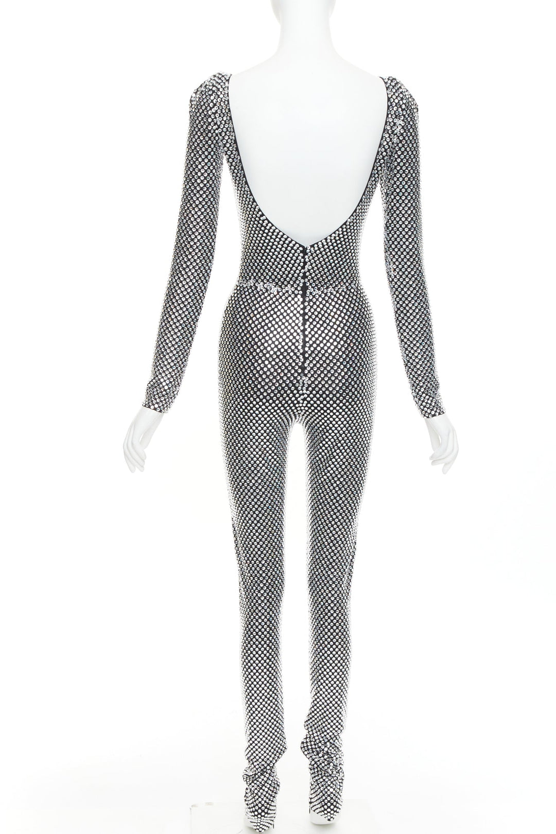 rare ALEXANDRE VAUTHIER COUTURE SS2021 Runway silver crystal scoop neck jumpsuit