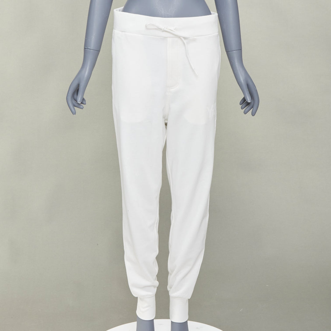 Y3 Classic Core white printed logo sleeved hoodie jogger track pants set S