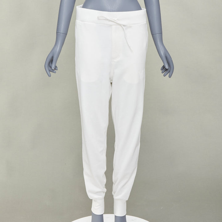 Y3 Classic Core white printed logo sleeved hoodie jogger track pants set S