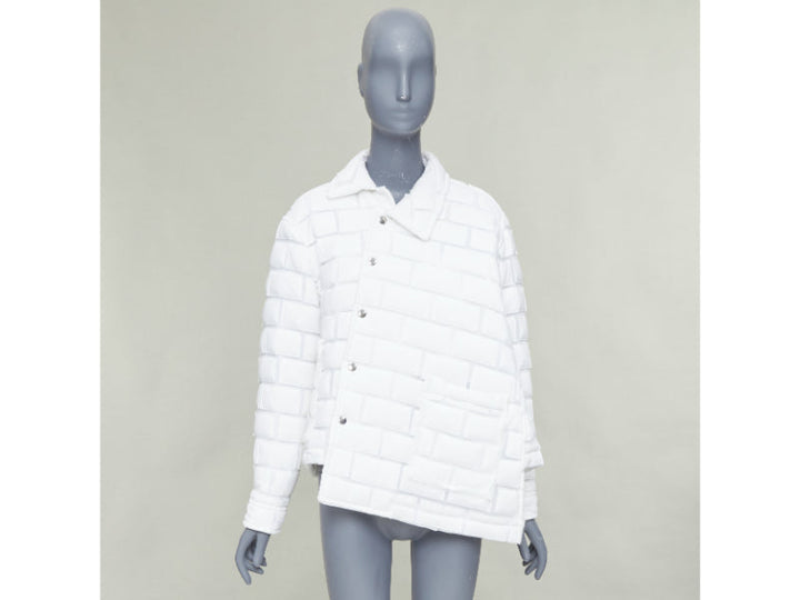 COMME DES GARCONS Homme Plus 2018 white brick sheer overlay quilted jacket XS