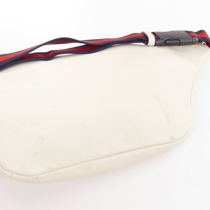 GUCCI Alessandro Michele off white vintage logo print leather crossbody belt bag