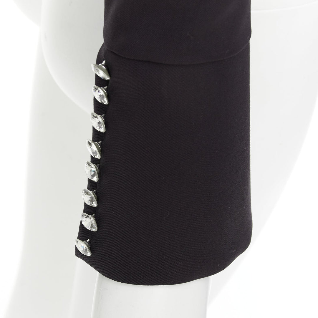 ALEXANDRE VAUTHIER COUTURE AW2018 Runway black crystal crop officer jacket FR36