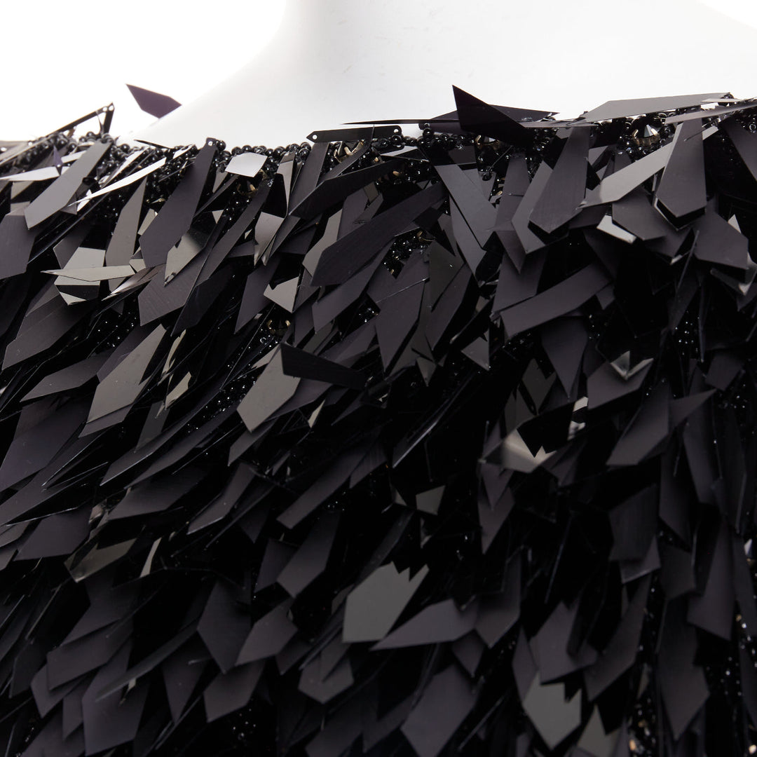 rare ALEXANDRE VAUTHIER COUTURE AW2023 Runway black filigree pailette beaded top